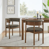 Anya Curved Upholstered Dining Chairs Set Of 2 in Taupe