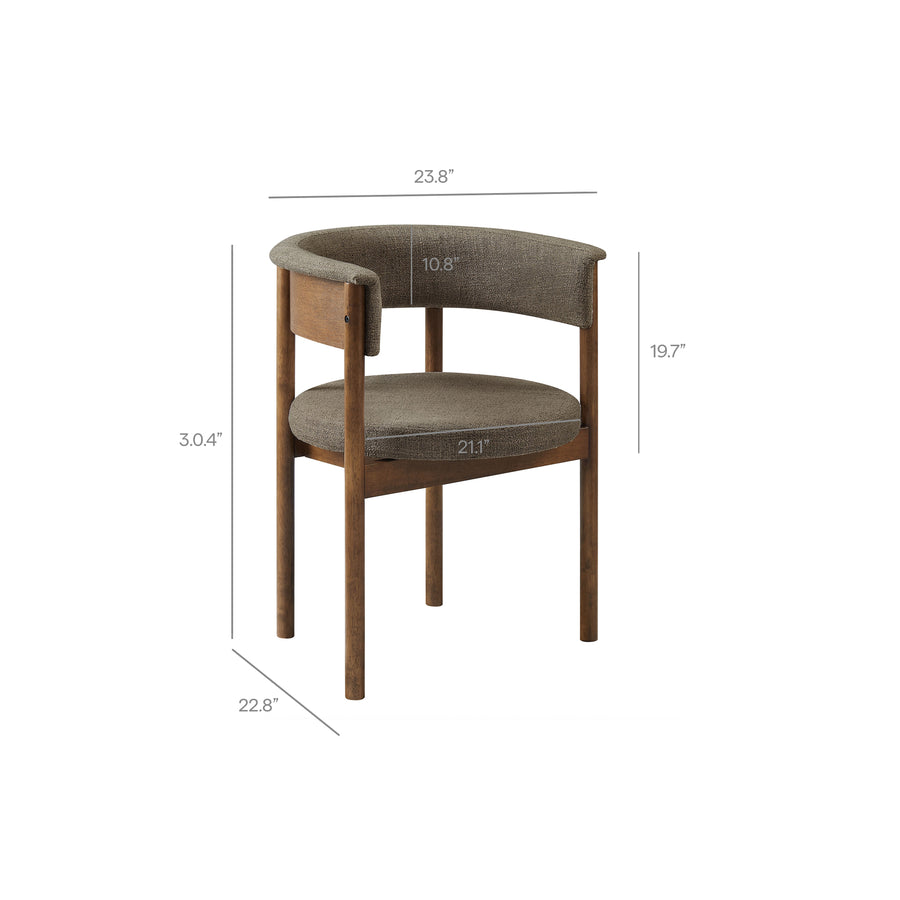 Anya Curved Upholstered Dining Chairs Set Of 2 in Taupe