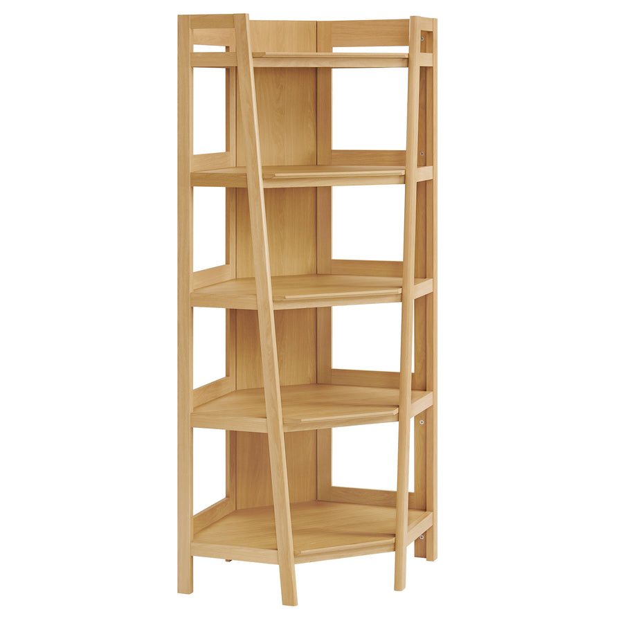 Finch 71 Inch Corner Bookshelf in Oak
