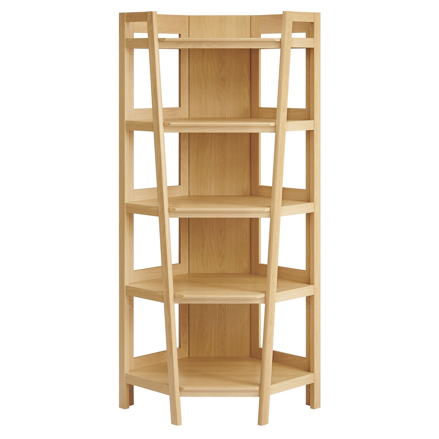 Finch 71 Inch Corner Bookshelf in Oak