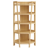 Finch 71 Inch Corner Bookshelf in Oak