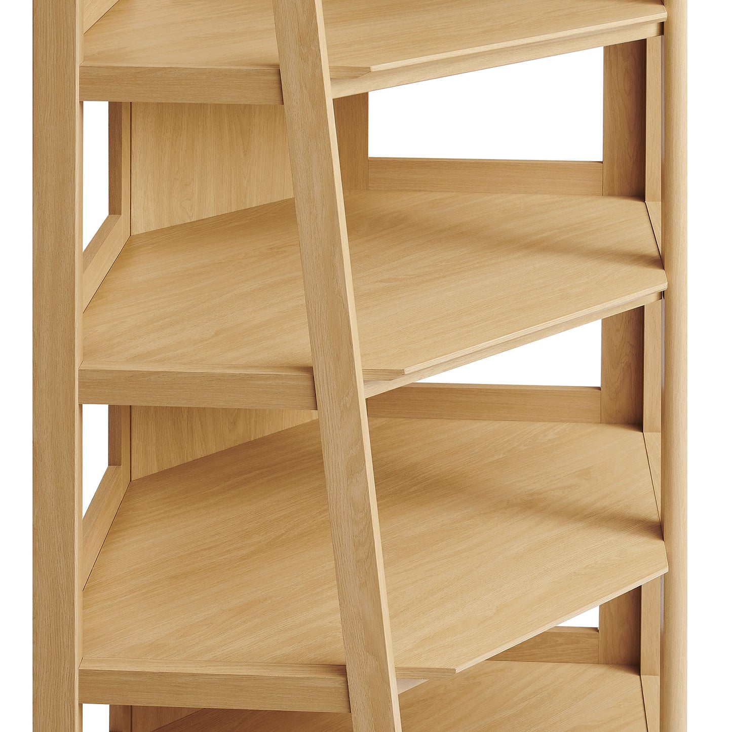 Finch 71 Inch Corner Bookshelf in Oak