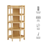 Finch 71 Inch Corner Bookshelf in Oak