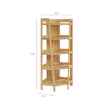 Finch 71 Inch Corner Bookshelf in Oak