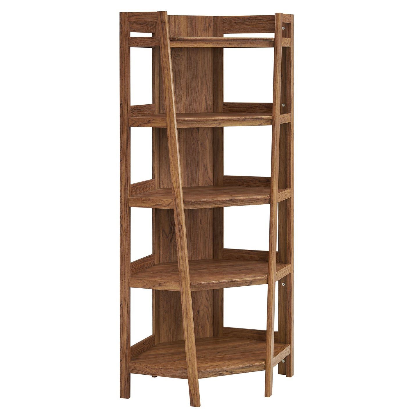 Finch 71 Inch Corner Bookshelf in Walnut