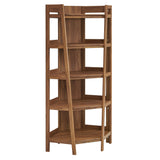 Finch 71 Inch Corner Bookshelf in Walnut