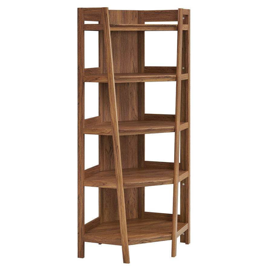 Finch 71 Inch Corner Bookshelf in Walnut