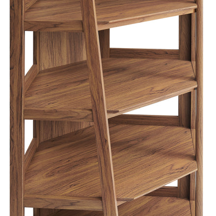 Bixby 71 Inch Corner Bookshelf in Walnut