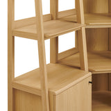 Finch 3-piece Corner Bookshelf Set with Narrow Bookshelves in Oak
