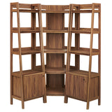 Finch 3-piece Corner Bookshelf Set with Narrow Bookshelves in Walnut