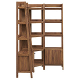 Finch 3-piece Corner Bookshelf Set with Narrow Bookshelves in Walnut