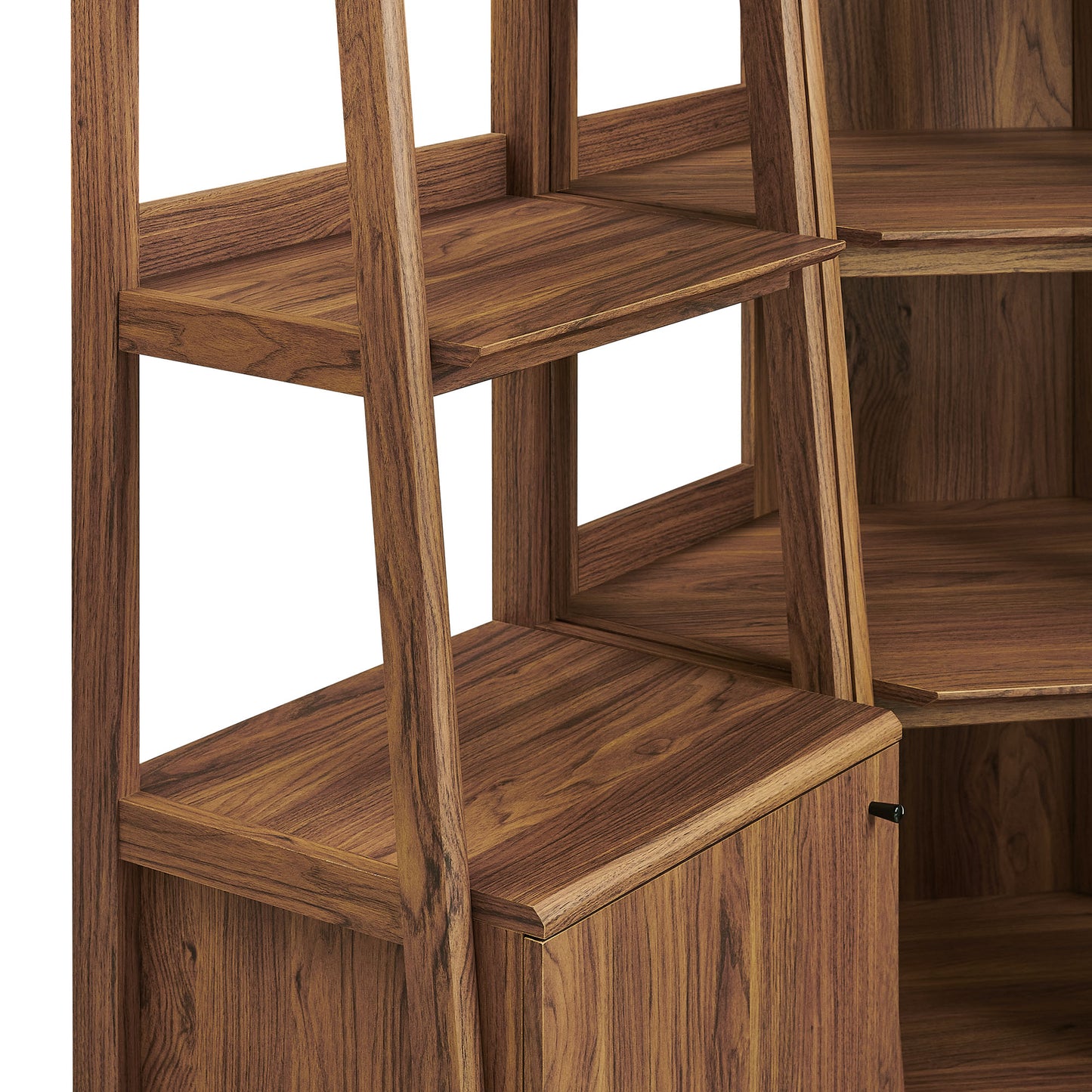 Finch 3-piece Corner Bookshelf Set with Narrow Bookshelves in Walnut