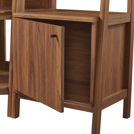 Bixby 3-piece Corner Bookshelf Set with Narrow Bookshelves in Walnut