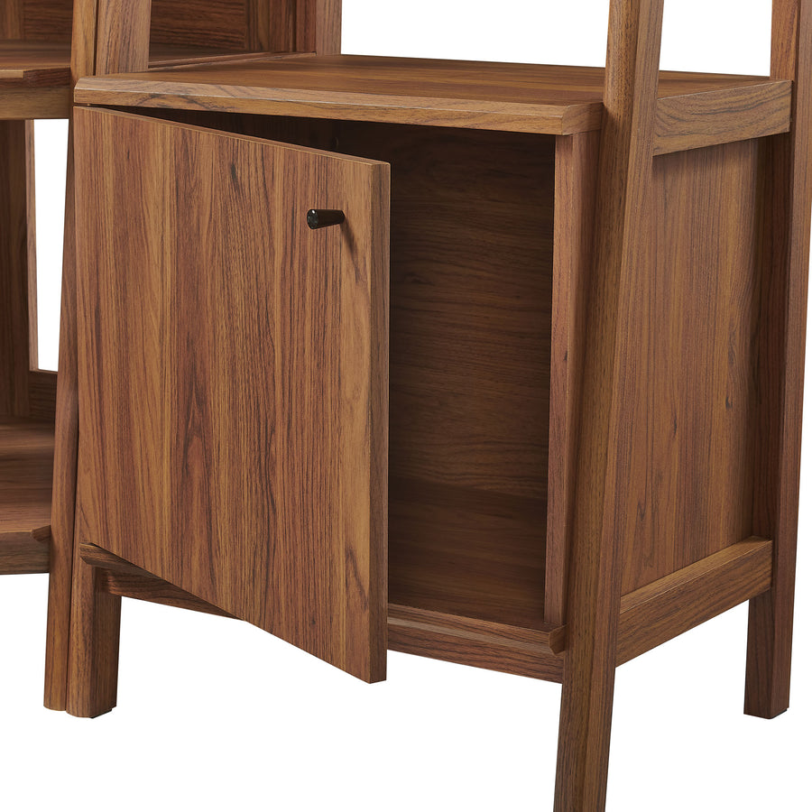 Finch 3-piece Corner Bookshelf Set with Narrow Bookshelves in Walnut