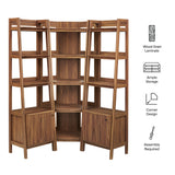 Finch 3-piece Corner Bookshelf Set with Narrow Bookshelves in Walnut