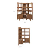 Finch 3-piece Corner Bookshelf Set with Narrow Bookshelves in Walnut