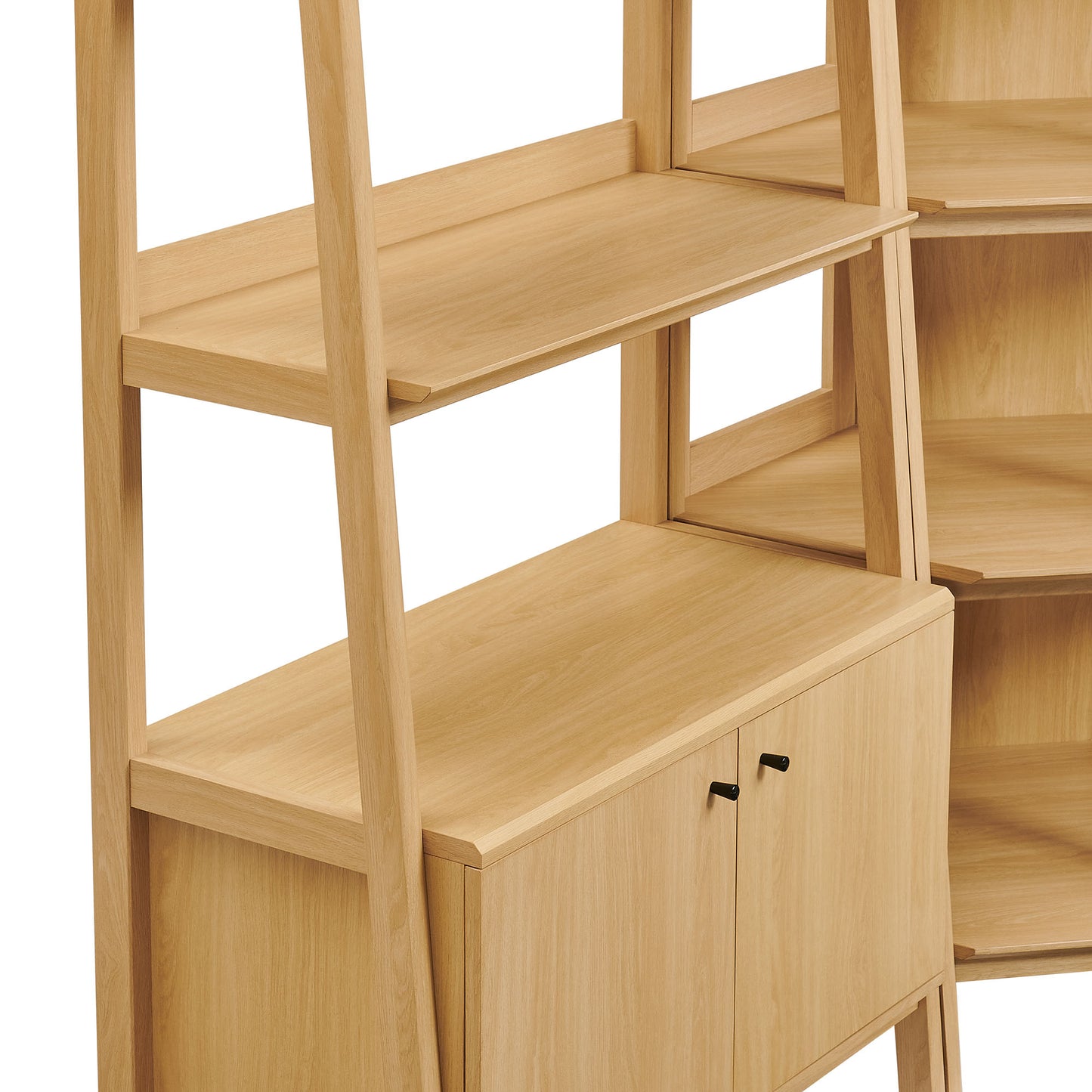 Finch 3-Piece Corner Bookshelf Set with Wide Bookshelves in Oak