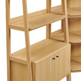 Finch 3-Piece Corner Bookshelf Set with Wide Bookshelves in Oak