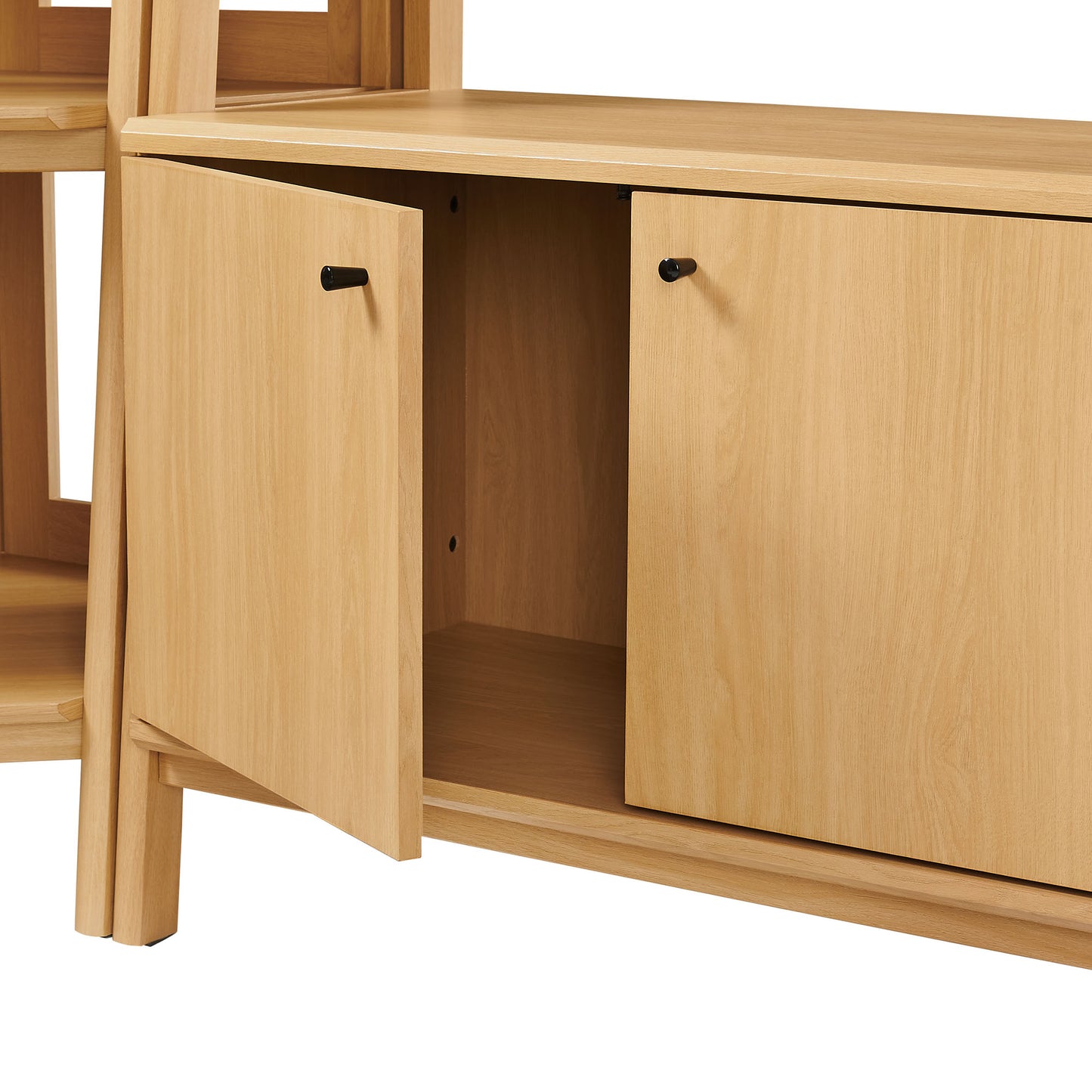 Finch 3-Piece Corner Bookshelf Set with Wide Bookshelves in Oak