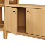 Finch 3-Piece Corner Bookshelf Set with Wide Bookshelves in Oak