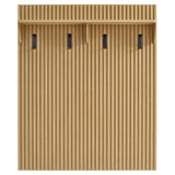 Vera Fluted Coat Rack Panel With Shelf in Light Oak