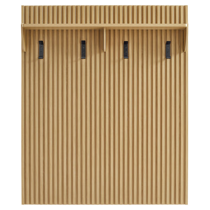 Render Fluted Coat Rack Panel With Shelf by Furniture for America