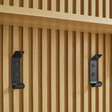 Vera Fluted Coat Rack Panel With Shelf in Light Oak