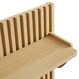 Vera Fluted Coat Rack Panel With Shelf in Light Oak