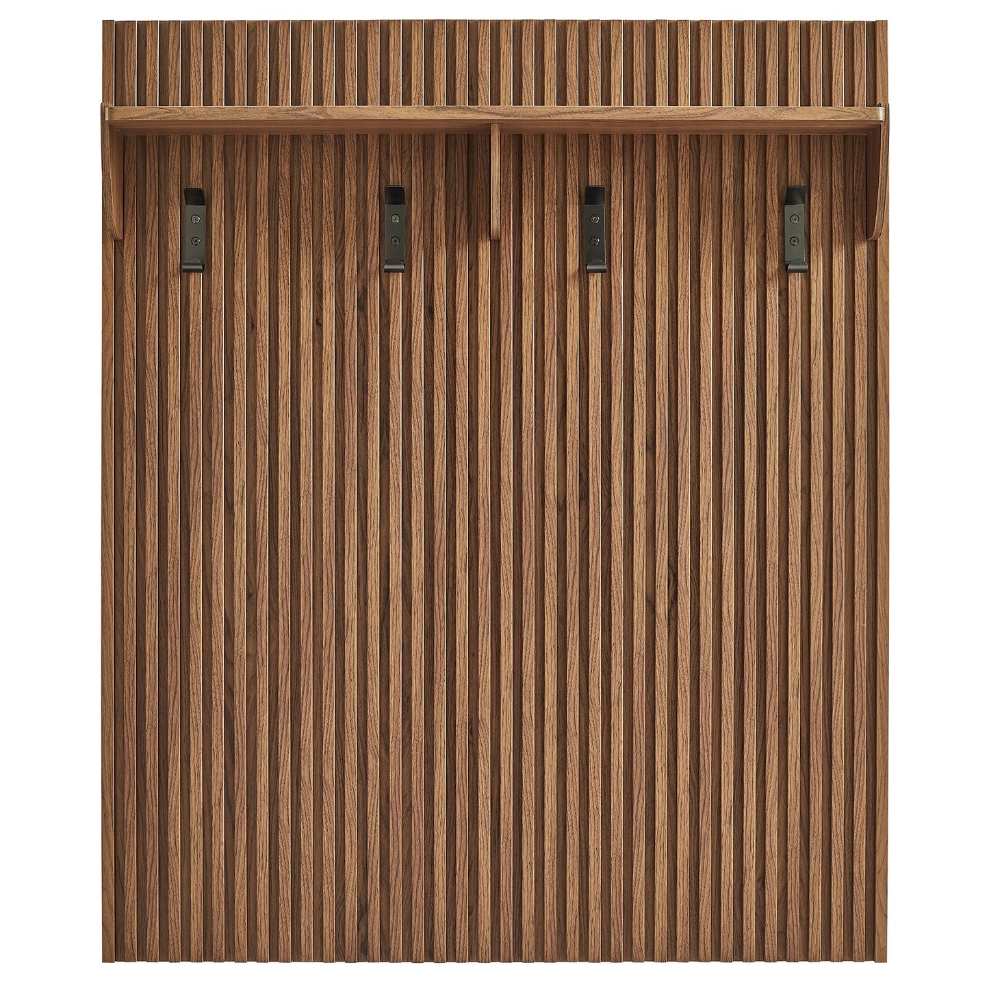Render Fluted Coat Rack Panel With Shelf by Furniture for America