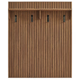 Vera Fluted Coat Rack Panel With Shelf in Walnut