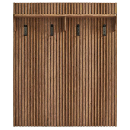 Render Fluted Coat Rack Panel With Shelf by Furniture for America