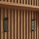Vera Fluted Coat Rack Panel With Shelf in Walnut