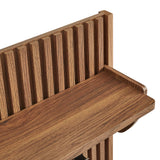Vera Fluted Coat Rack Panel With Shelf in Walnut