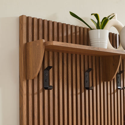 Render Fluted Coat Rack Panel With Shelf by Furniture for America
