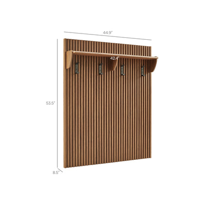Render Fluted Coat Rack Panel With Shelf by Furniture for America