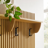 Vera Fluted 3-in-1 Hall Tree With Storage Bench and Coat Rack in Oak