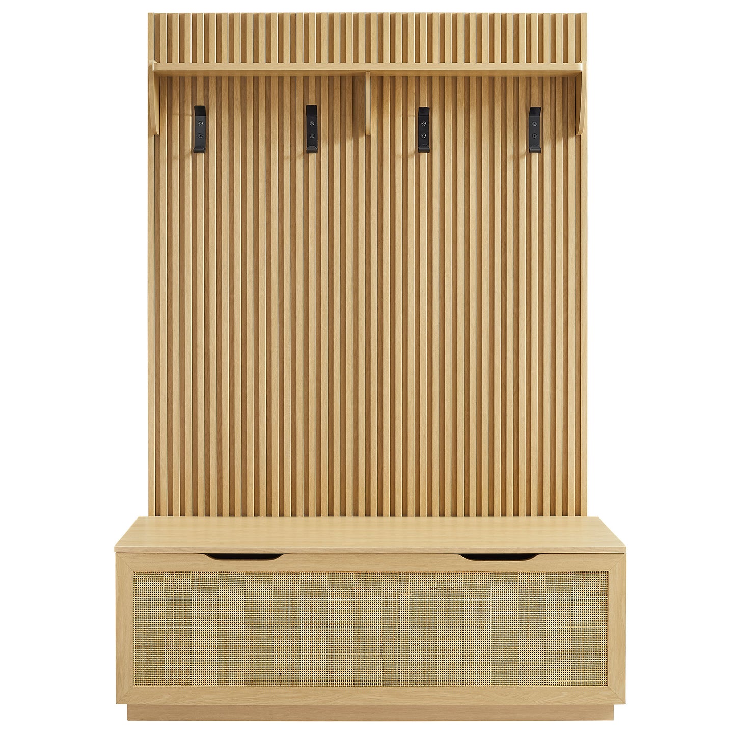 Soma Fluted 3-in-1 Hall Tree With Storage Bench and Coat Rack by Furniture for America