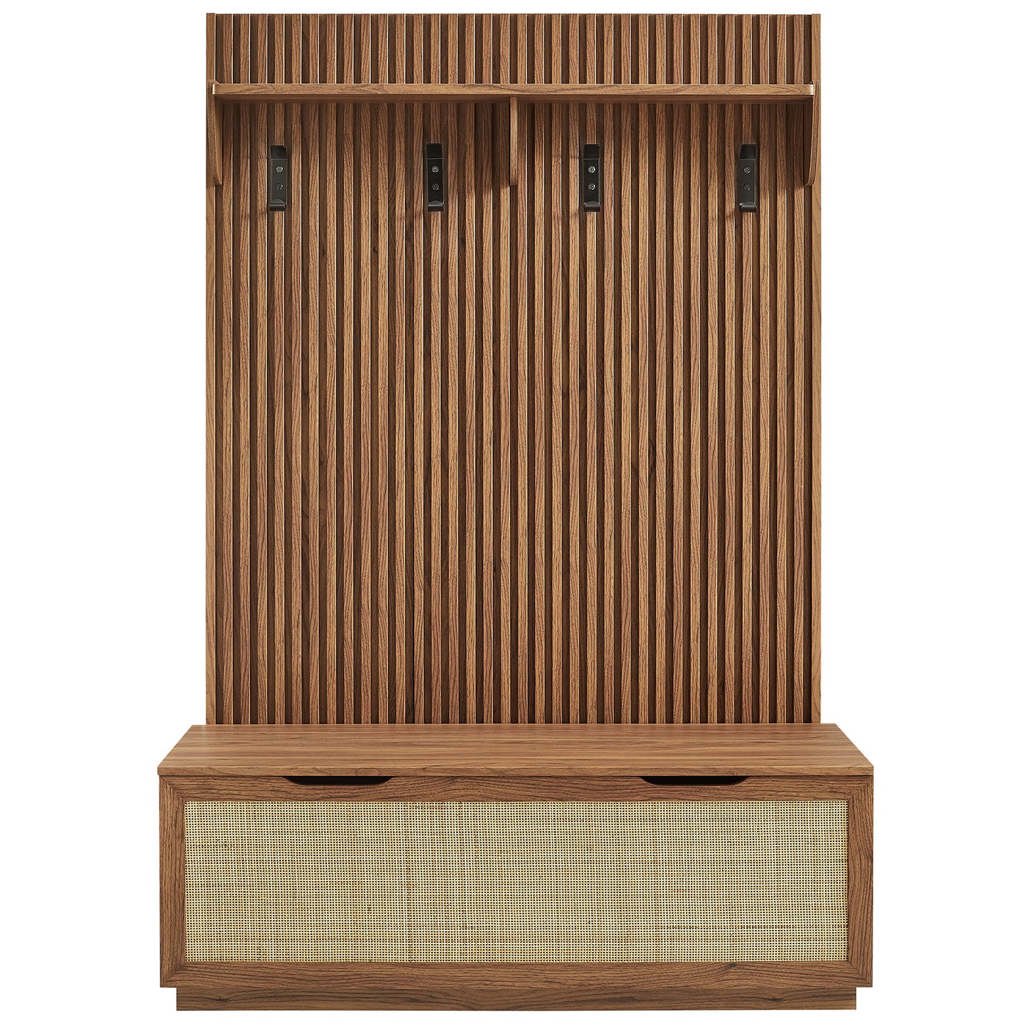 Soma Fluted 3-in-1 Hall Tree With Storage Bench and Coat Rack by Furniture for America