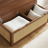 Wren Fluted 3-in-1 Hall Tree With Storage Bench and Coat Rack in Walnut