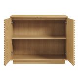 Vera 2-Door Fluted Accent Cabinet in Oak