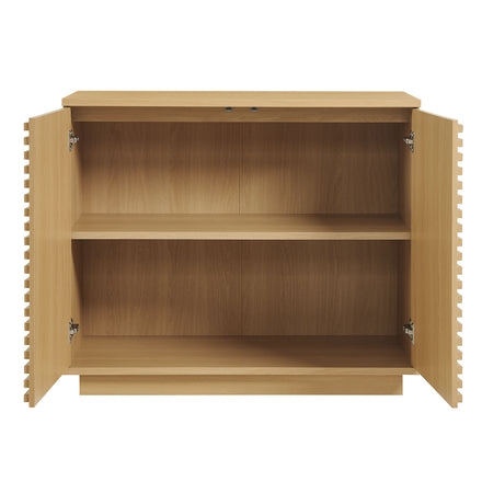 Render 2-Door Fluted Accent Cabinet in Oak