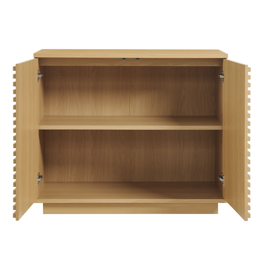 Vera 2-Door Fluted Accent Cabinet in Oak