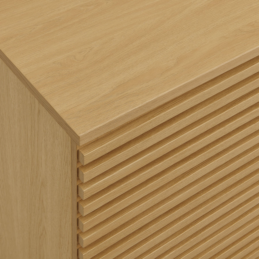 Vera 2-Door Fluted Accent Cabinet in Oak