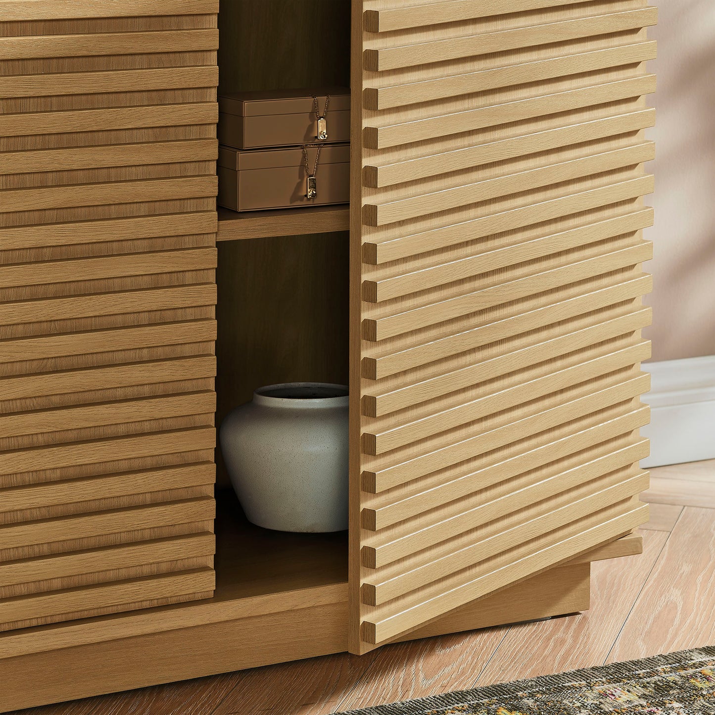 Render 2-Door Fluted Accent Cabinet by Furniture for America