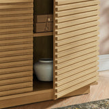 Vera 2-Door Fluted Accent Cabinet in Oak