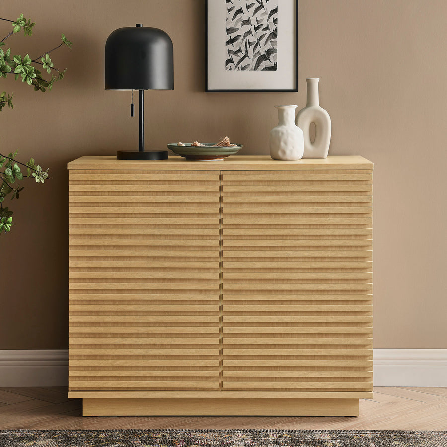 Vera 2-Door Fluted Accent Cabinet in Oak