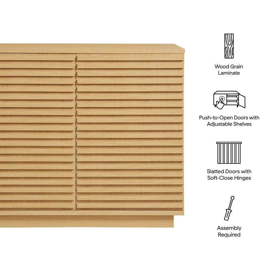 Vera 2-Door Fluted Accent Cabinet in Oak
