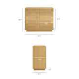 Vera 2-Door Fluted Accent Cabinet in Oak