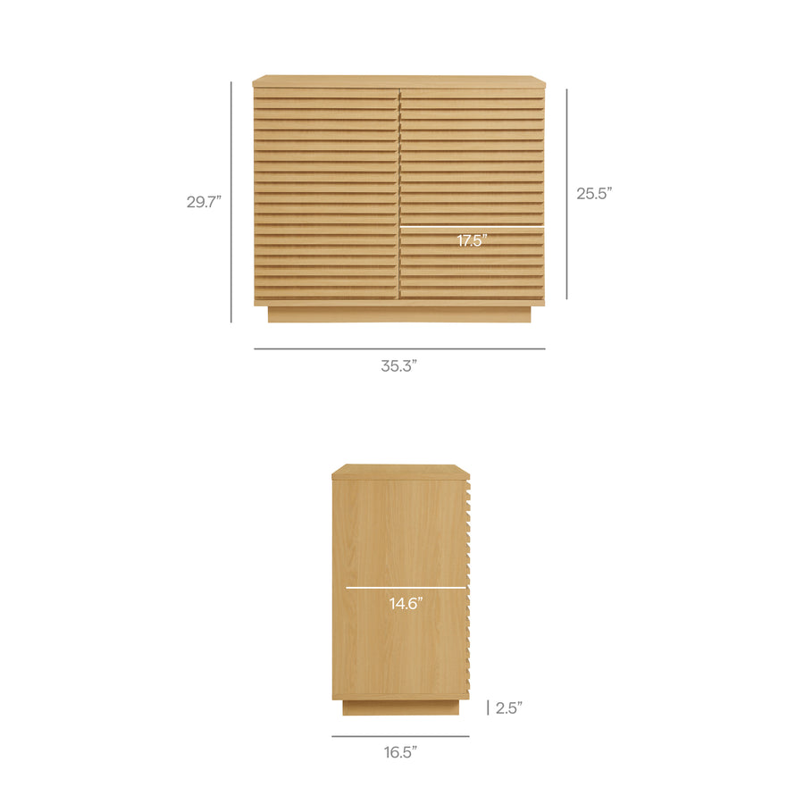 Vera 2-Door Fluted Accent Cabinet in Oak