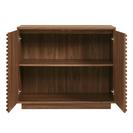 Render 2-Door Fluted Accent Cabinet in Walnut